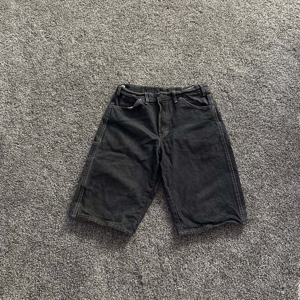 Dickies Men's Gray Denim Distressed Carpenter Shorts